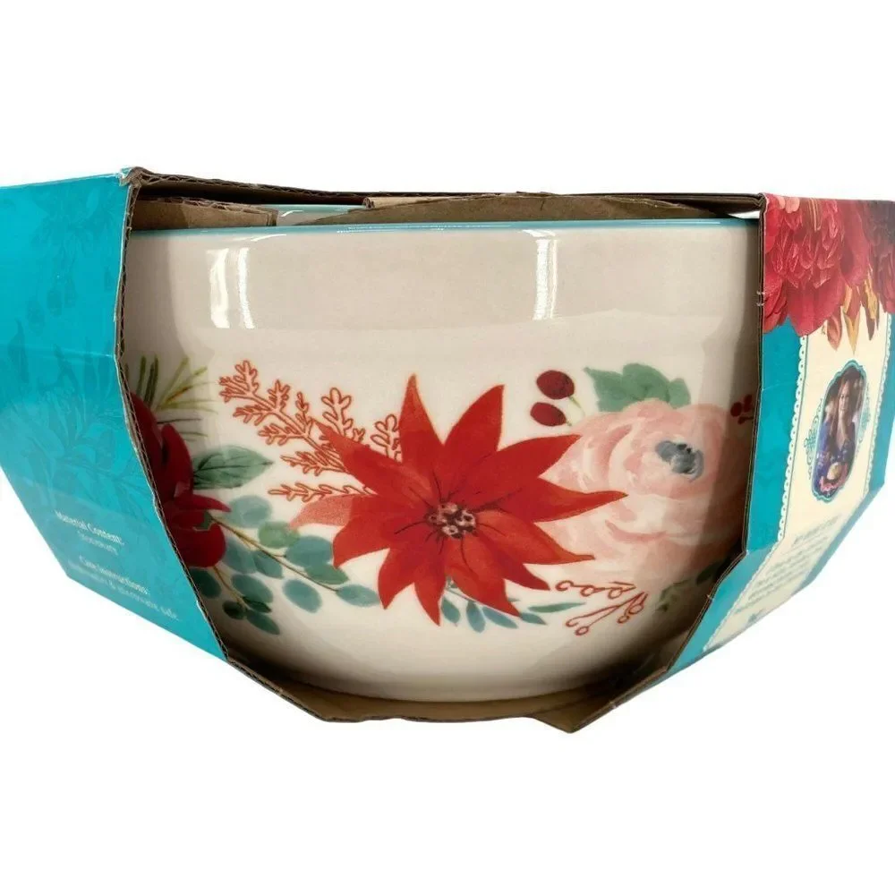 Pioneer Woman Wishful Winter Mixing Bowls With Spout Set New